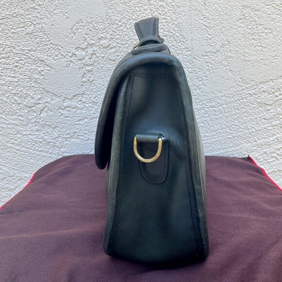 Auth Vintage 1990s Large Coach 9865 Forrest Green Plaza Crossbody Bag - Picture 7 of 14